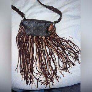 Vintage Boho small fringe crossbody